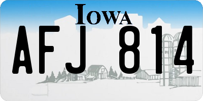 IA license plate AFJ814