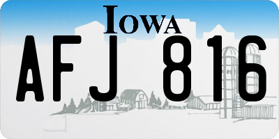 IA license plate AFJ816