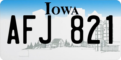 IA license plate AFJ821