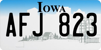 IA license plate AFJ823