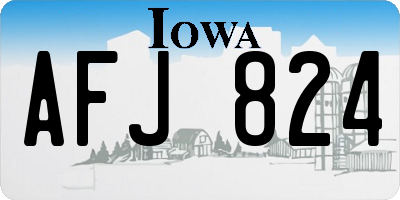 IA license plate AFJ824
