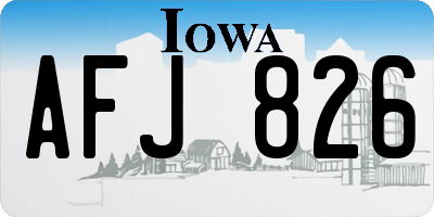 IA license plate AFJ826
