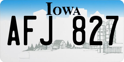 IA license plate AFJ827