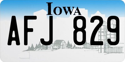 IA license plate AFJ829