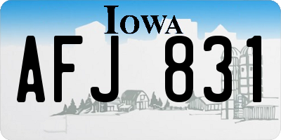 IA license plate AFJ831