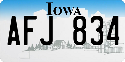 IA license plate AFJ834