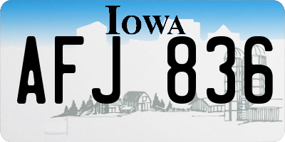IA license plate AFJ836