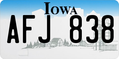 IA license plate AFJ838