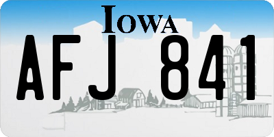 IA license plate AFJ841