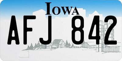 IA license plate AFJ842