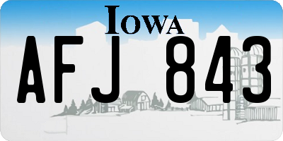 IA license plate AFJ843