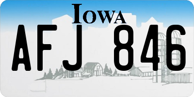 IA license plate AFJ846