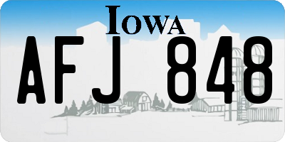 IA license plate AFJ848