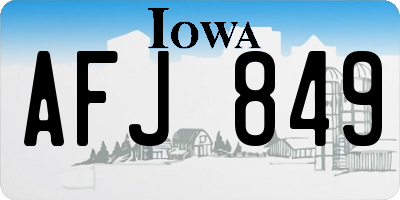 IA license plate AFJ849