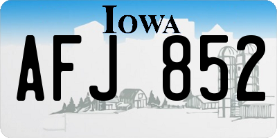 IA license plate AFJ852