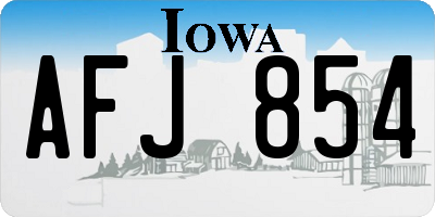 IA license plate AFJ854