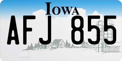 IA license plate AFJ855