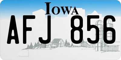 IA license plate AFJ856