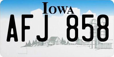 IA license plate AFJ858