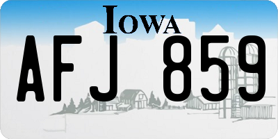 IA license plate AFJ859