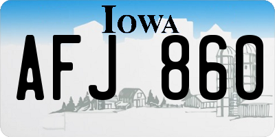 IA license plate AFJ860