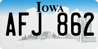 IA license plate AFJ862