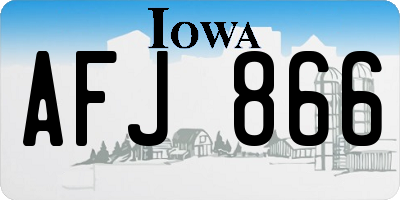 IA license plate AFJ866
