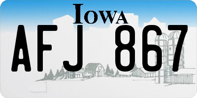 IA license plate AFJ867