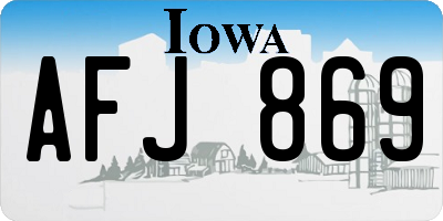 IA license plate AFJ869