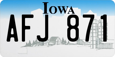 IA license plate AFJ871