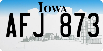 IA license plate AFJ873