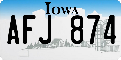 IA license plate AFJ874