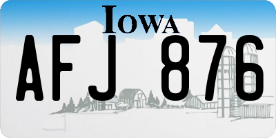 IA license plate AFJ876