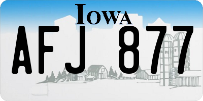IA license plate AFJ877
