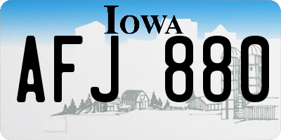 IA license plate AFJ880