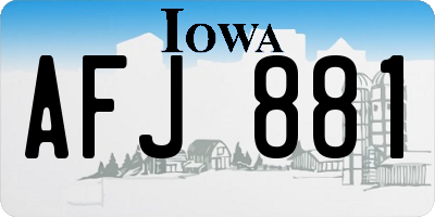 IA license plate AFJ881