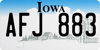 IA license plate AFJ883