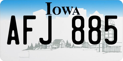 IA license plate AFJ885