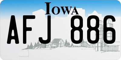 IA license plate AFJ886
