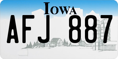 IA license plate AFJ887