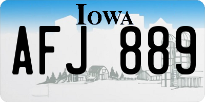 IA license plate AFJ889