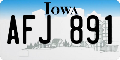 IA license plate AFJ891