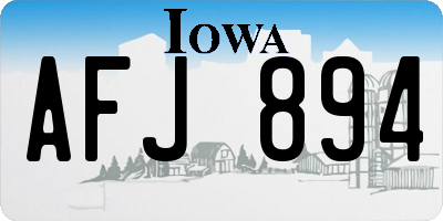 IA license plate AFJ894
