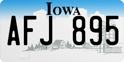 IA license plate AFJ895