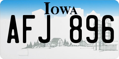 IA license plate AFJ896