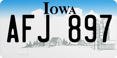 IA license plate AFJ897