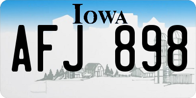 IA license plate AFJ898