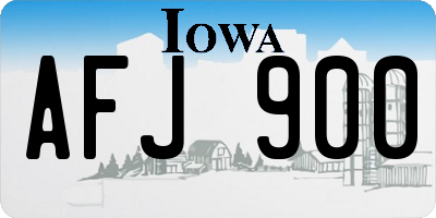 IA license plate AFJ900