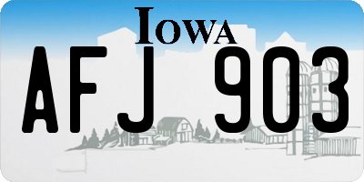 IA license plate AFJ903