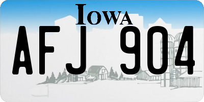 IA license plate AFJ904